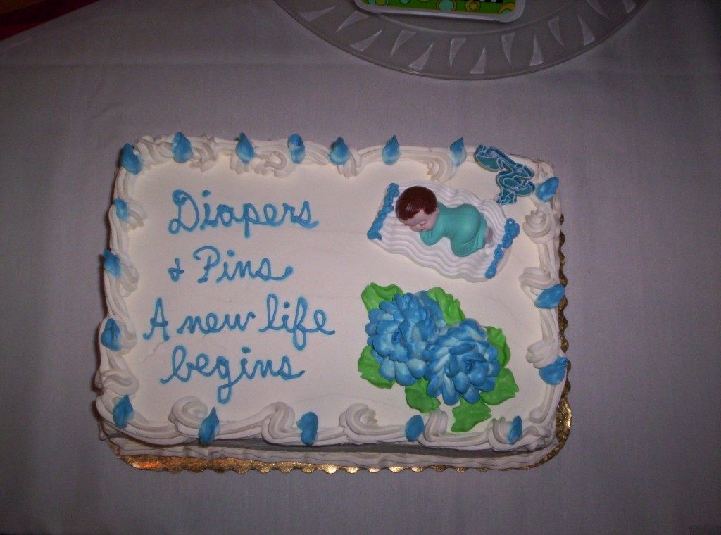 Simple Baby Shower Cake - Decorated Cake by Suzi Saunders - CakesDecor