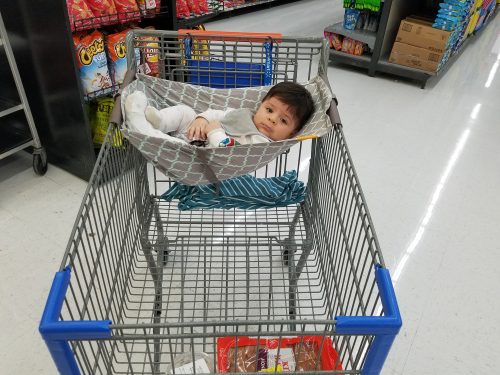 Shopping cart with Binxy Baby hammock