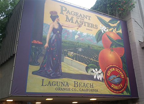 Pageant of the Masters in Laguna Beach California sign.